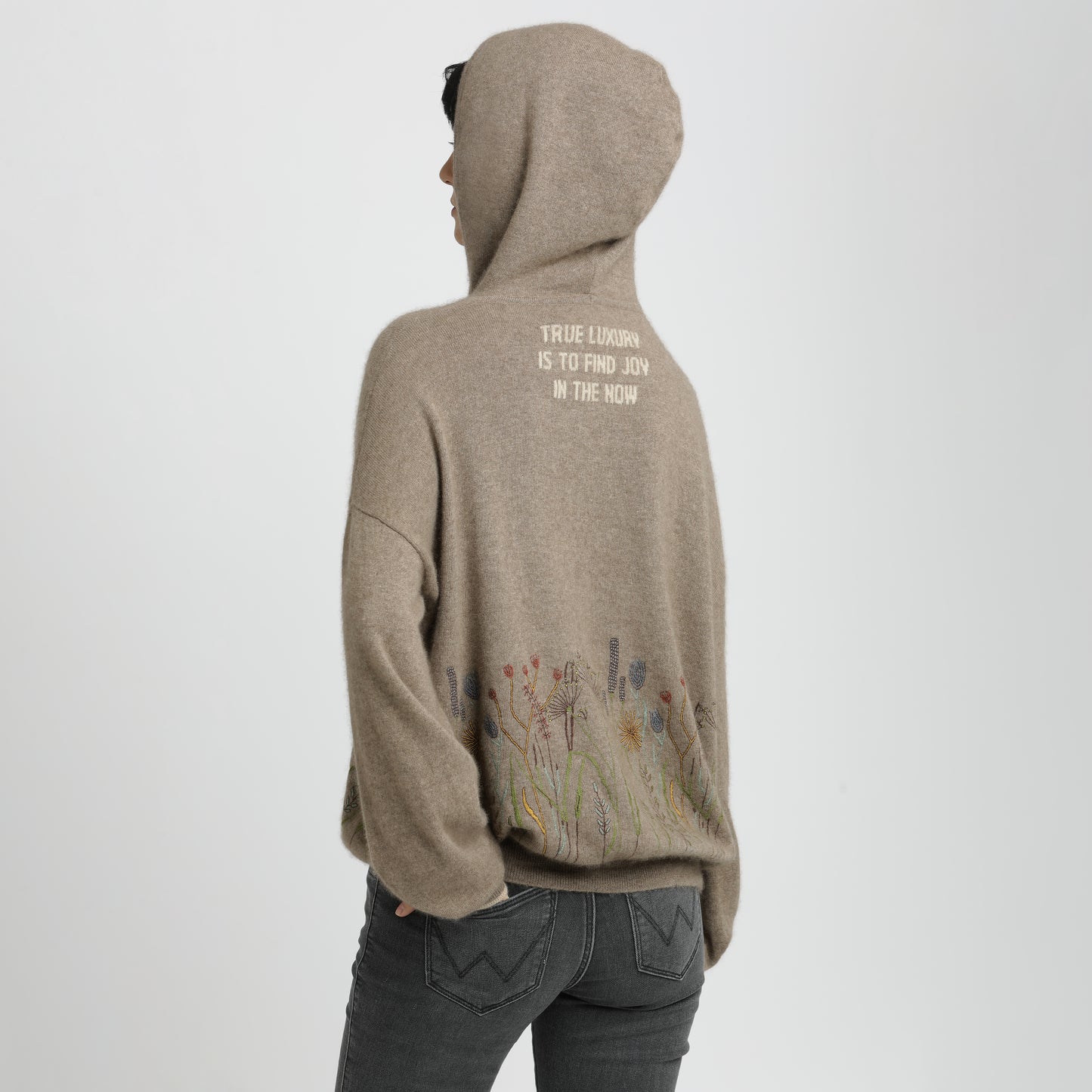 Embroidered Hoodie Natural Garden S/M