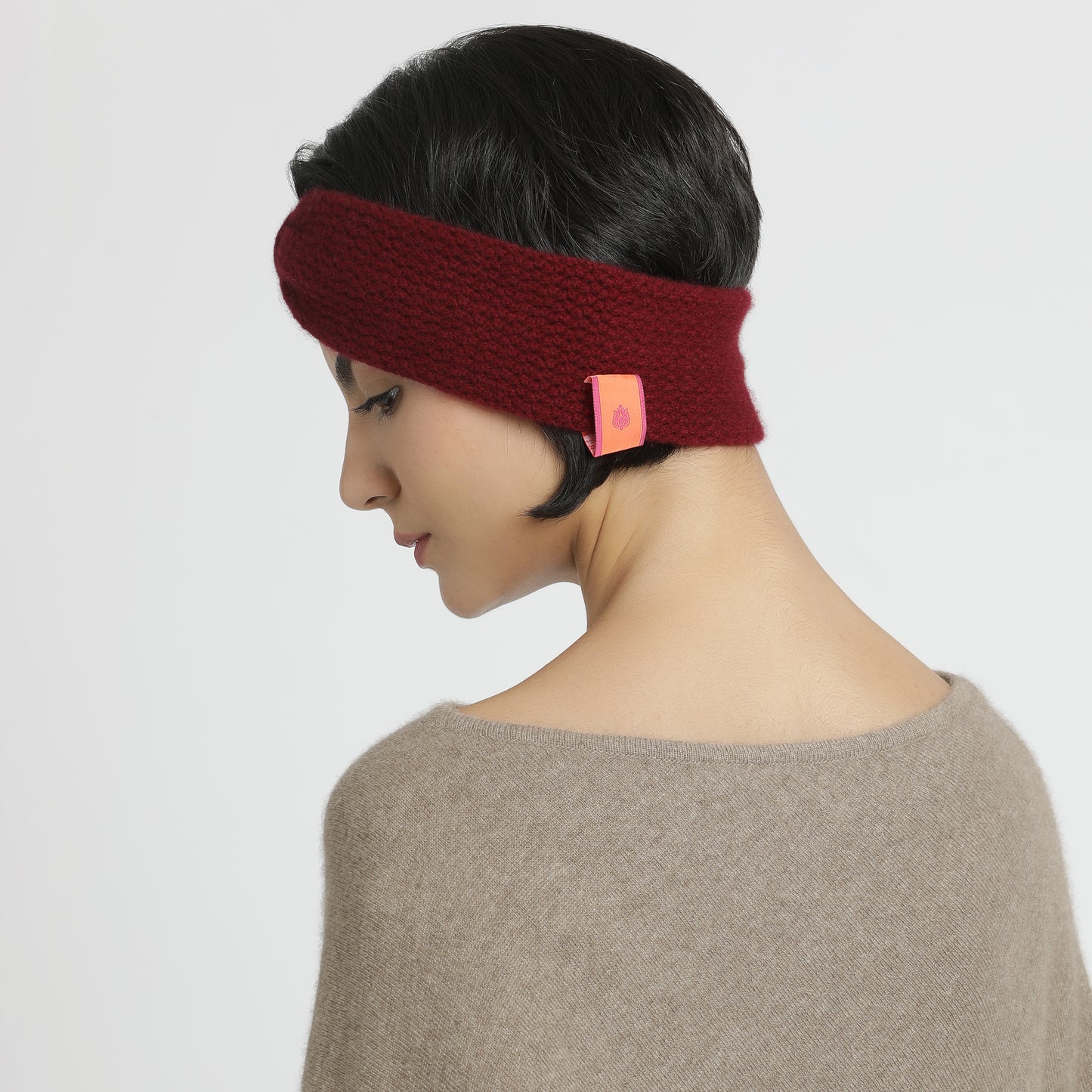 Headband Knit Bow-tie Burgundy