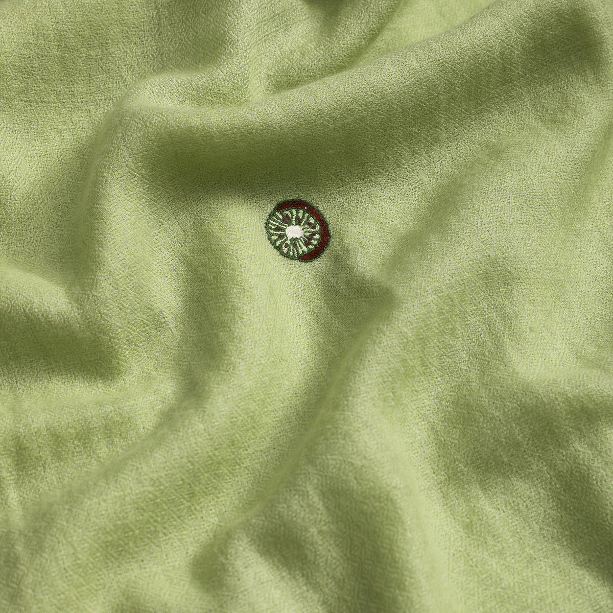 Fruit Butidar Kiwi Embroidered Light Green Stole