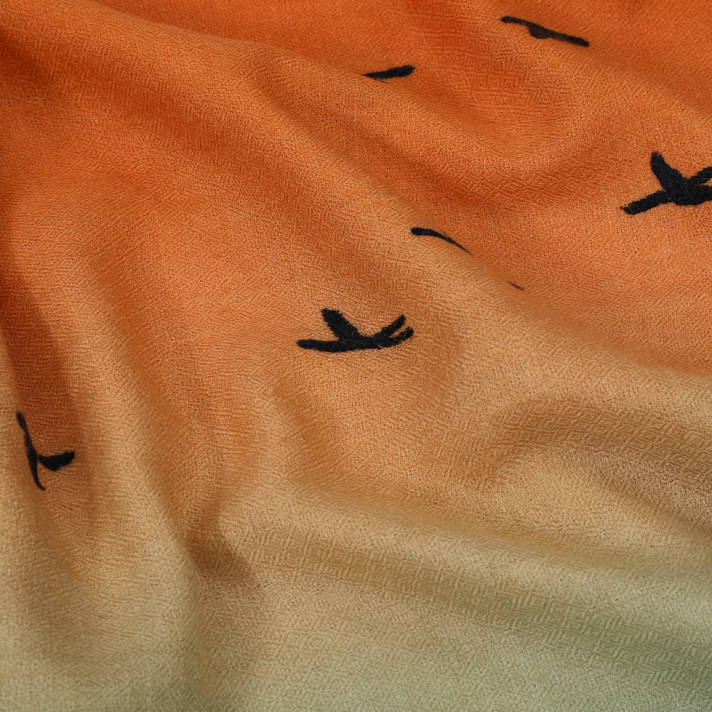 Minimal Birds Warm Sunset Dip Dye Stole