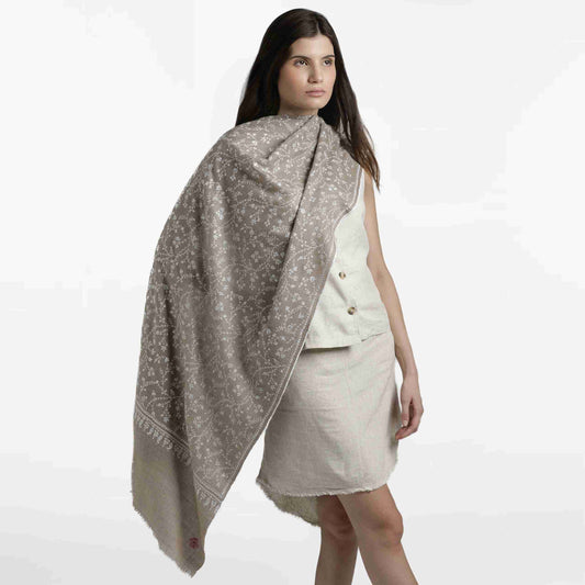Jaali Natural Beige Shawl