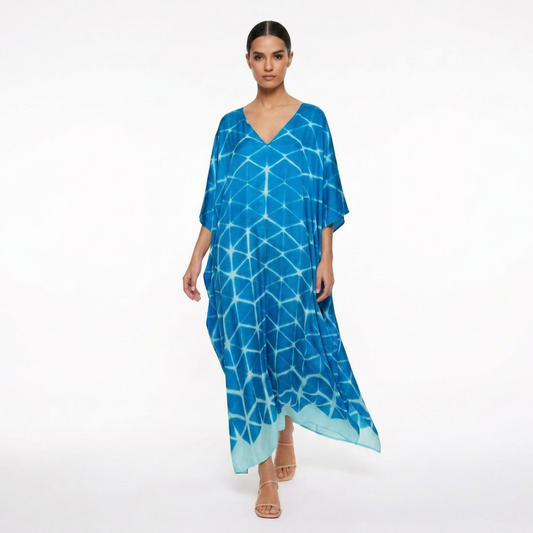 The Imprint of the Folds – Indigo Blue Kaftan