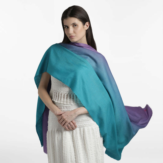 Dip Dye Turquoise Dusk Stole