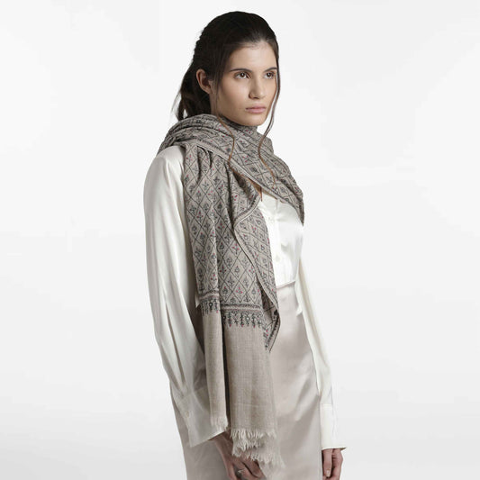 Art Deco Natural Jaali Shawl