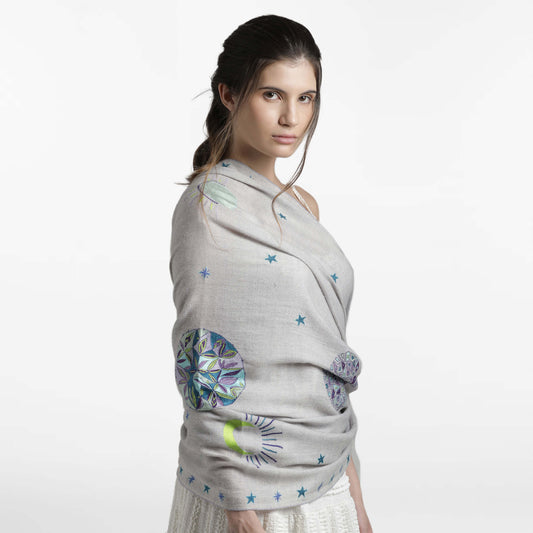 New Moon Baby Blue Shawl