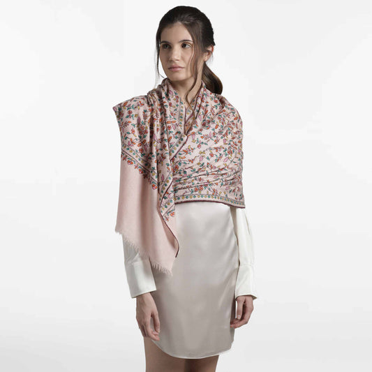 Jaali Pink Shawl