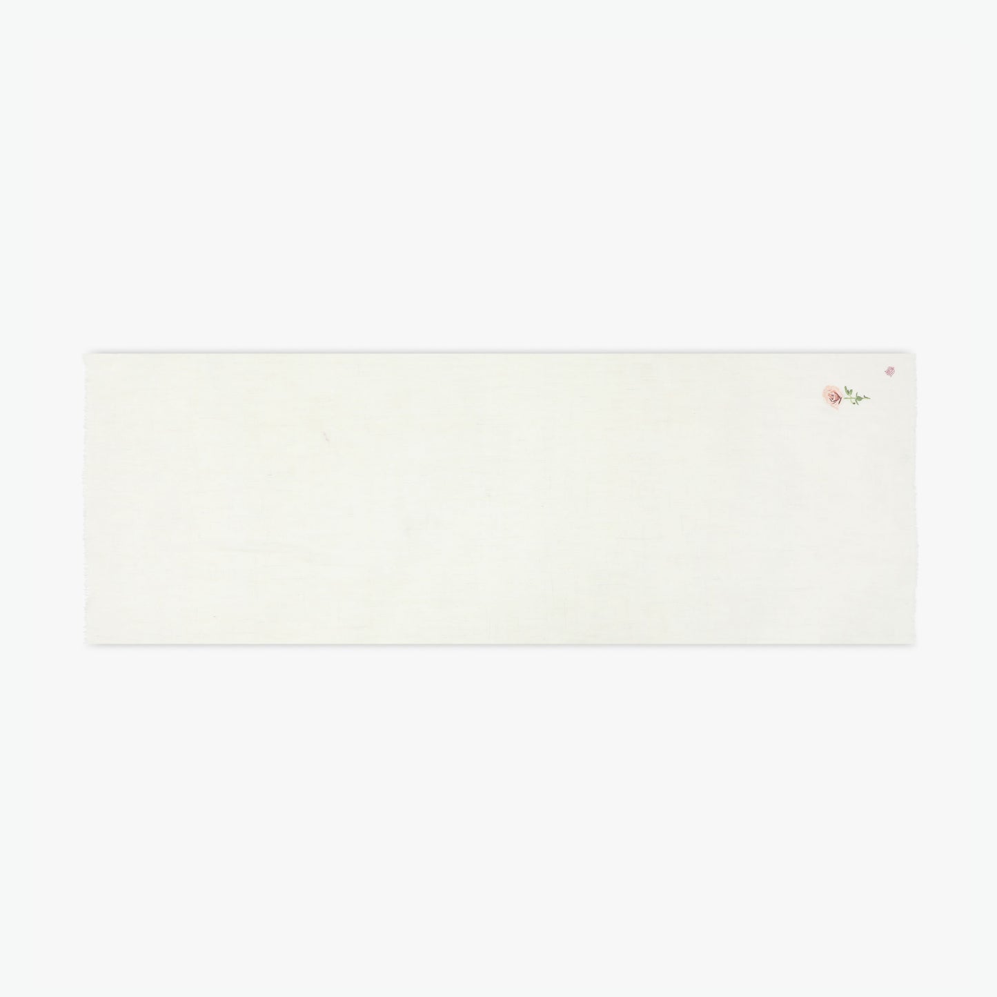 Minimal Embroidery Ivory Rose Stole