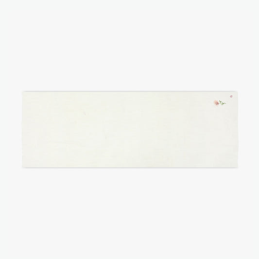 Minimal Embroidery Ivory Rose Stole