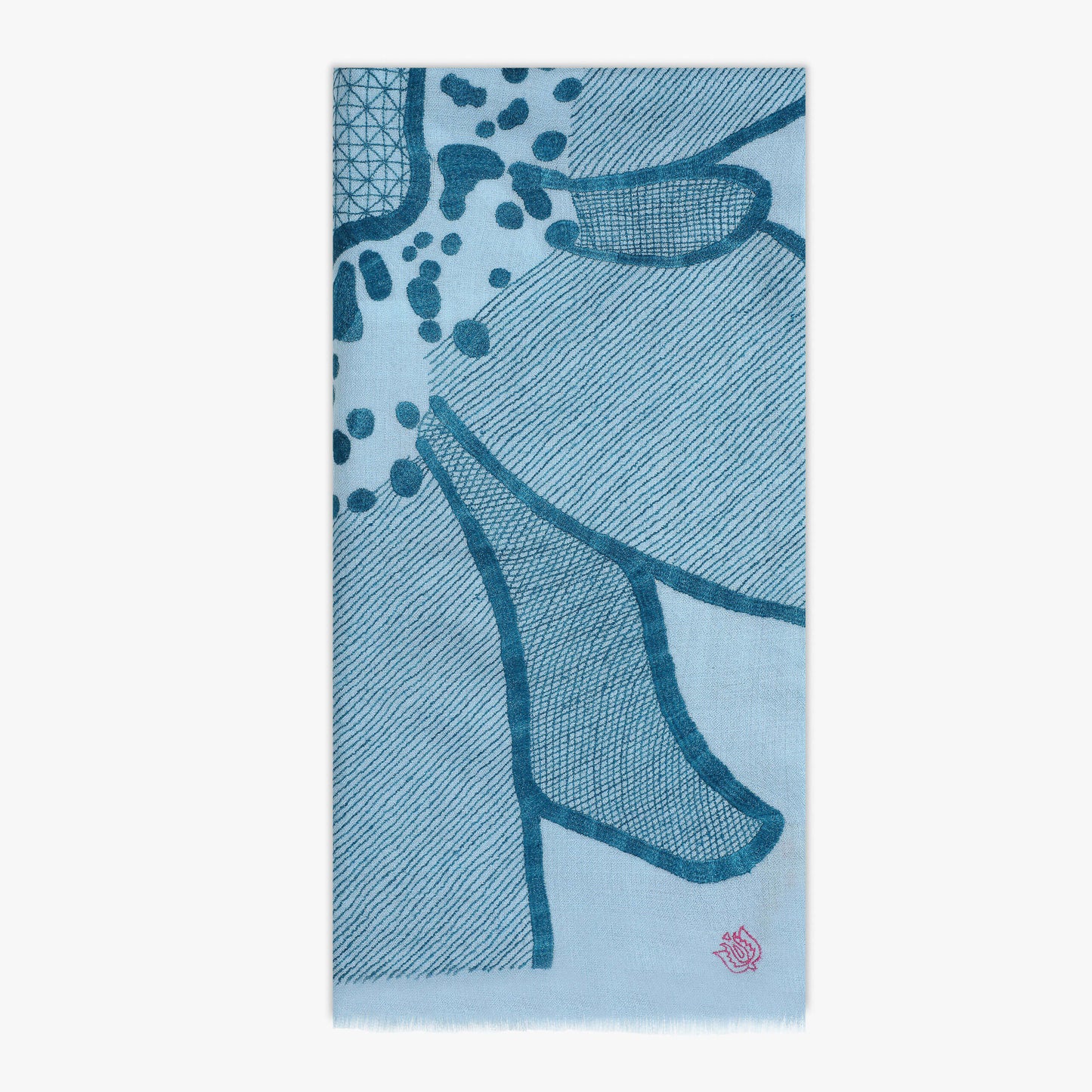 Macro Flowers Baby Blue Shawl