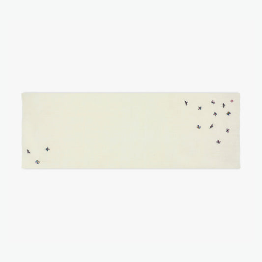 Minimal Butterfly Ivory Psychedelic Butidar Stole