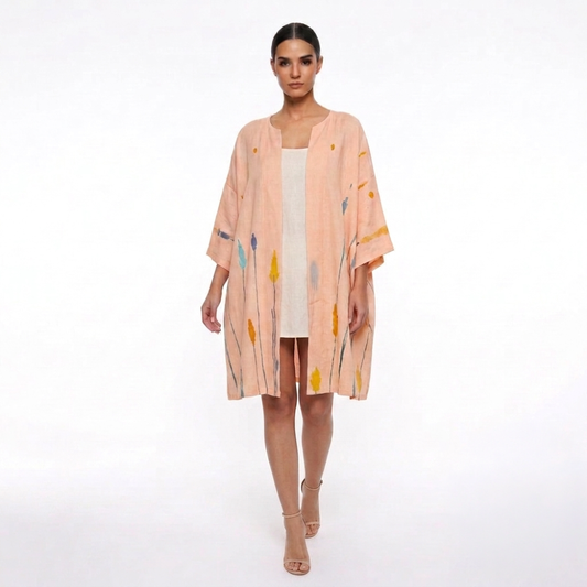 Jamdani Blush Pink Cotton Robe