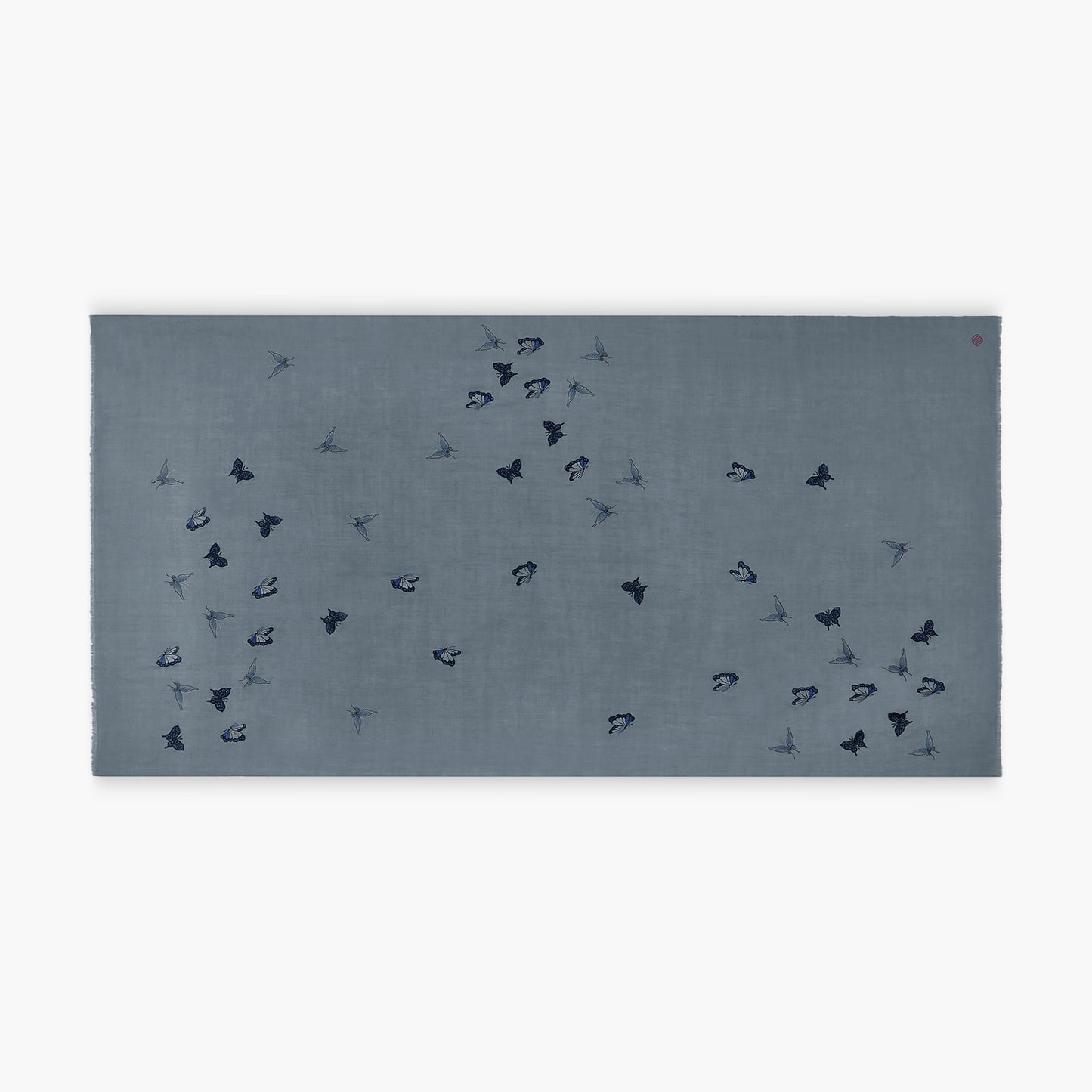 Butterfly Embroidered Baby Blue Shawl