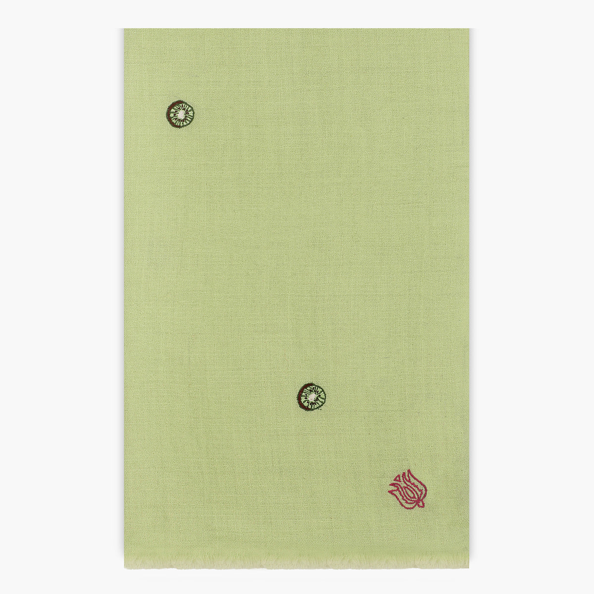 Fruit Butidar Kiwi Embroidered Light Green Stole
