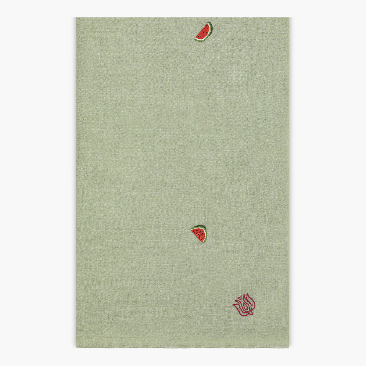 Fruit Butidar Watermelon Embroidered Mint Stole