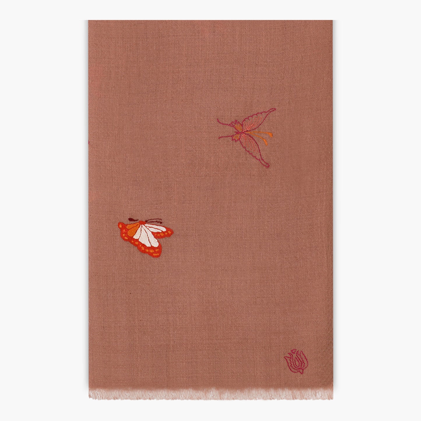 Butterfly Embroidered Cameo Rose Shawl