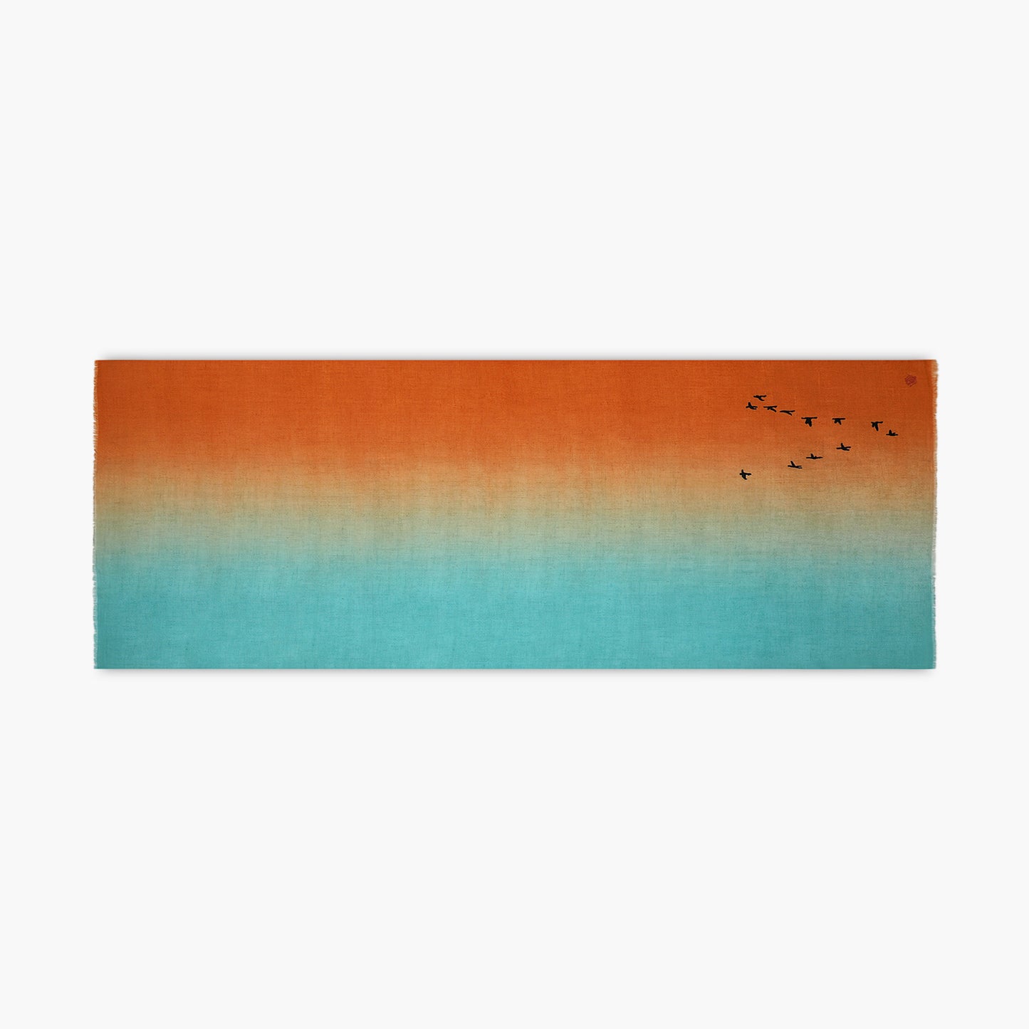 Minimal Birds Warm Sunset Dip Dye Stole